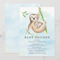 Niedliche Sloth Baby Dusche Einladung
