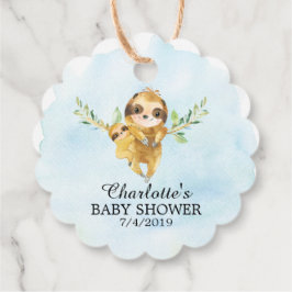 Niedliche Sloth Baby Dusche Gefallen Tag Geschenkanhänger