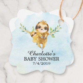 Niedliche Sloth Baby Dusche Gefallen Tag Geschenkanhänger