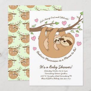 Niedliche Sloth Baby Dusche Mama und Baby Einladung