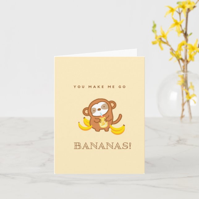 Niedliche Sloth Banana Milchtarte Karte (Gelbe Blume)
