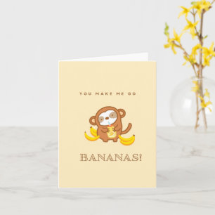 Niedliche Sloth Banana Milchtarte Karte