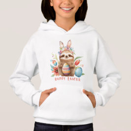 Niedliche Sloth Happy Easter Kanincheneier Hoodie