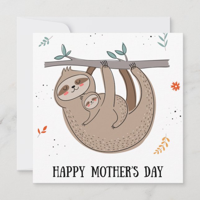 Niedliche Sloth Holiday Card Feiertagskarte (Vorderseite)