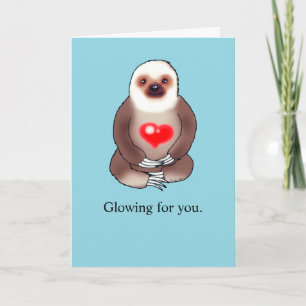 Niedliche Sloth Liebe Card mit Herz Karte