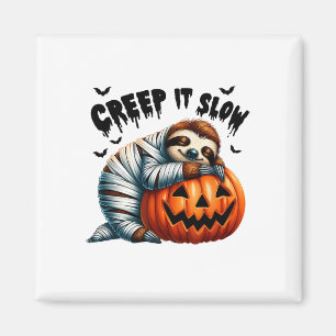 Niedliche Sloth Mummy Kürbislaterne Hall Magnet