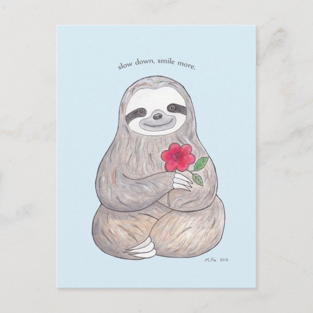 Niedliche Sloth Postcard Slow Life Advocate Sloth  Postkarte (Vorderseite)