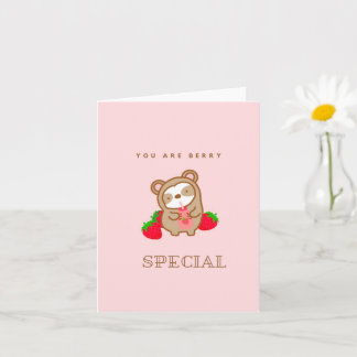 Niedliche Sloth Strawberry Milchtafel Karte