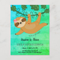 Niedliche Sloth Tropical Girly Birthday Party