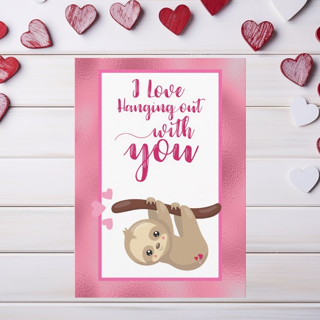 Niedliche Sloth Valentine's Day Card Feiertagskarte (Von Creator hochgeladen)