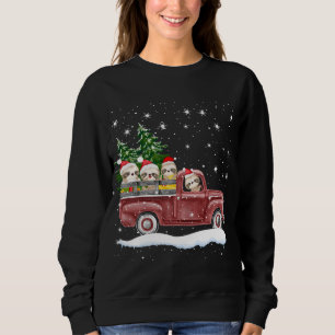 Niedliche Slots mit rotem LKW Funny Christmas Gesc Sweatshirt