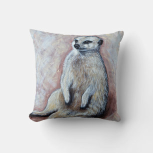 Niedliche Slouchy Meerkat Malerei Kissen