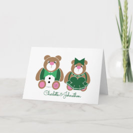 Niedliche Smaragdhochzeitsjahrestag des Teddybären Karte