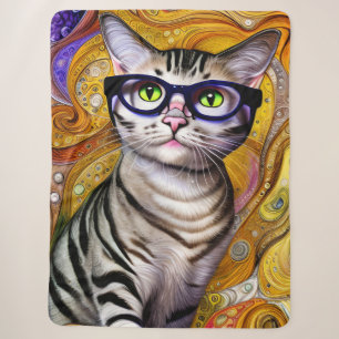 Niedliche Smart Cat Wearing Brillen Sherpadecke
