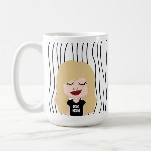 Niedliche Smirking Frau Stripte Tasse. Such dir au Kaffeetasse