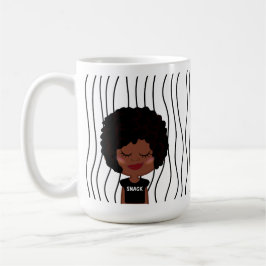 Niedliche Smirking Frau Stripte Tasse. Such dir au Kaffeetasse