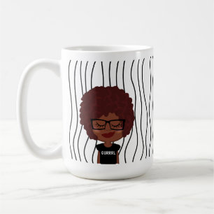 Niedliche Smirking Frau Stripte Tasse. Such dir au Kaffeetasse
