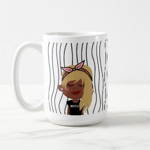 Niedliche Smirking Frau Stripte Tasse. Such dir au Kaffeetasse