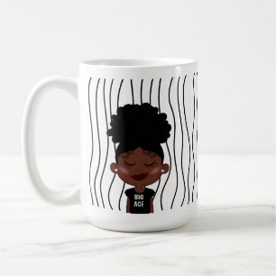 Niedliche Smirking Frau Stripte Tasse. Such dir au Kaffeetasse