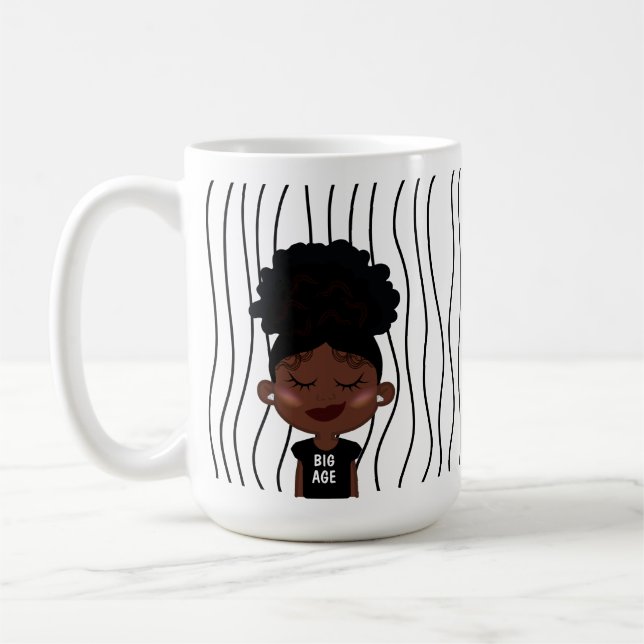Niedliche Smirking Frau Stripte Tasse. Such dir au Kaffeetasse (Links)