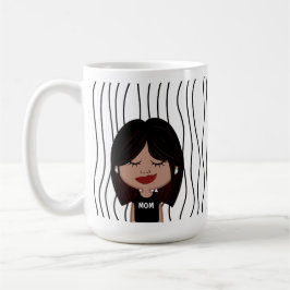 Niedliche Smirking Frau Stripte Tasse. Such dir au Kaffeetasse