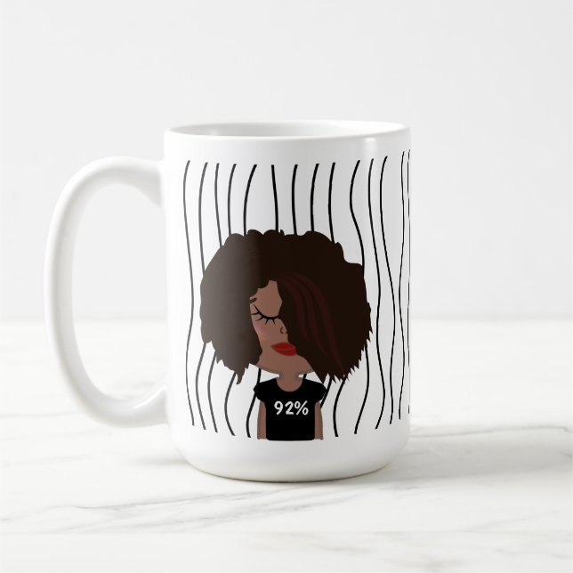 Niedliche Smirking Frau Stripte Tasse. Such dir au Kaffeetasse (Links)