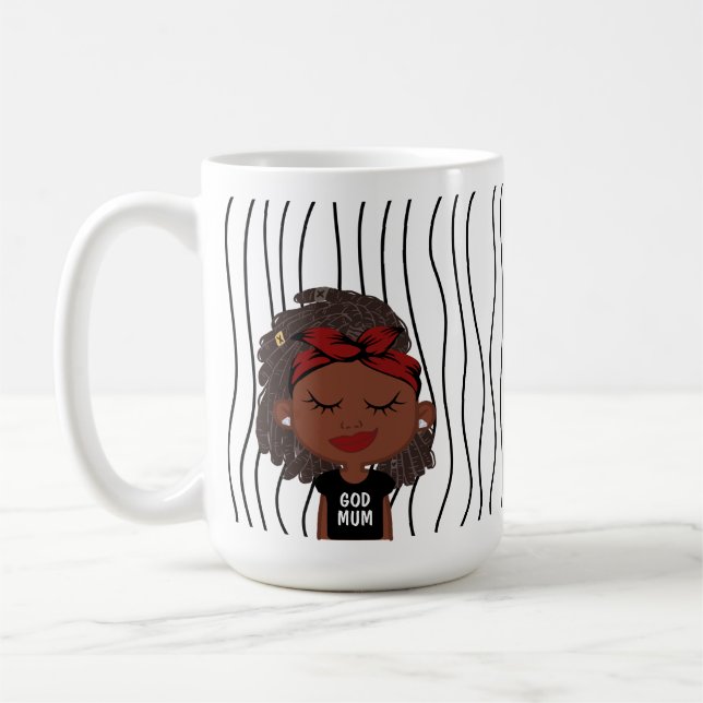 Niedliche Smirking Frau Stripte Tasse. Such dir au Kaffeetasse (Links)