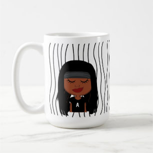 Niedliche Smirking Frau Stripte Tasse. Such dir au Kaffeetasse