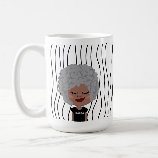 Niedliche Smirking Frau Stripte Tasse. Such dir au Kaffeetasse (Links)