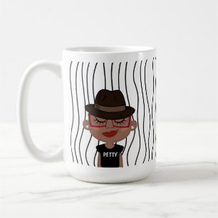 Niedliche Smirking Frau Stripte Tasse. Such dir au Kaffeetasse