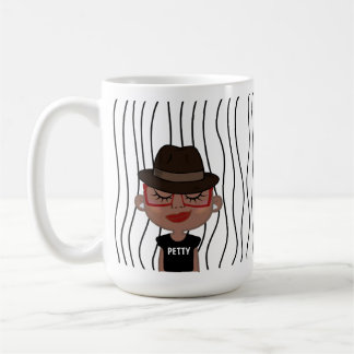 Niedliche Smirking Frau Stripte Tasse. Such dir au Kaffeetasse