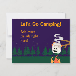 Niedliche Smores Camping Reise oder Party Einladung