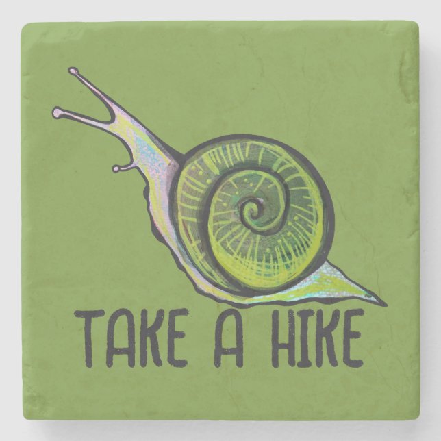 Niedliche Snail Art Steinuntersetzer (Vorderseite)