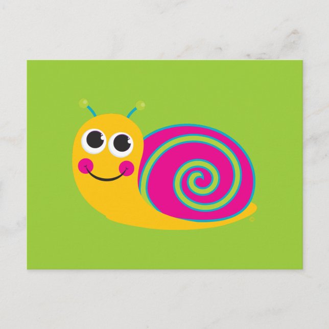 Niedliche Snail Card Postkarte (Vorderseite)