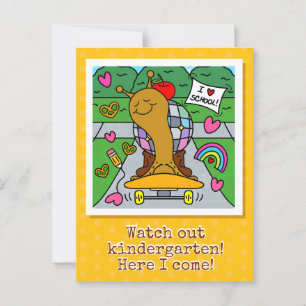 Niedliche Snail Pass auf Kindergarten zurück zur S Postkarte