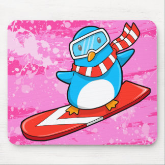 Niedliche Snowboardingpenguin-Mausunterlage Mousepad