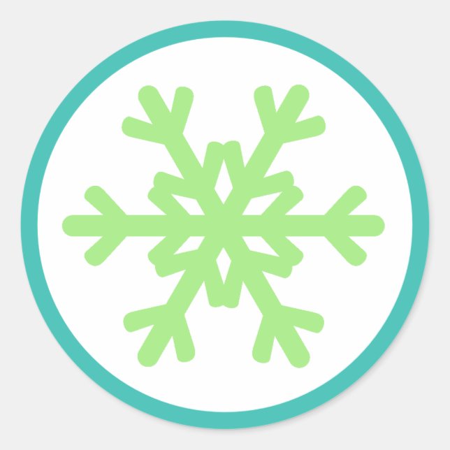 Niedliche Snowflake Limone Aqua Stickers (Vorderseite)