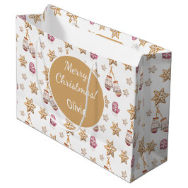 Niedliche Snowman Cookies Monogramm Große Geschenktüte