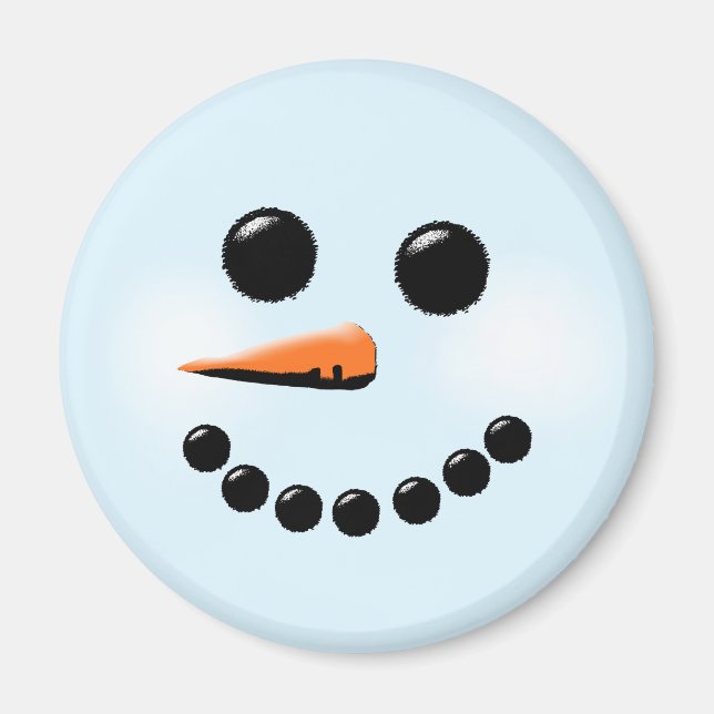 Niedliche Snowman Face Winterurlaub Snowmen Magnet (Vorne)