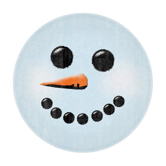 Niedliche Snowman Face Winterurlaub Snowmen Schneidebrett (Vorderseite)