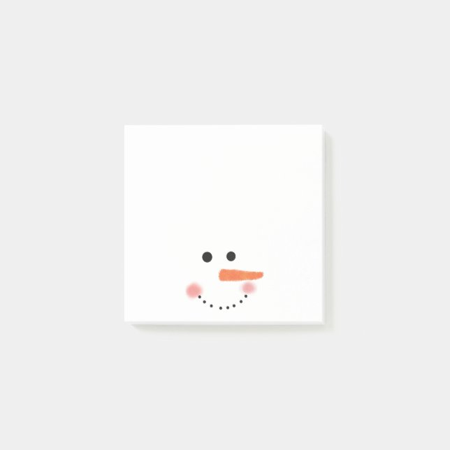 Niedliche Snowman-Gesichts-Post-Itanmerkungen Post-it Klebezettel (Vorderseite)