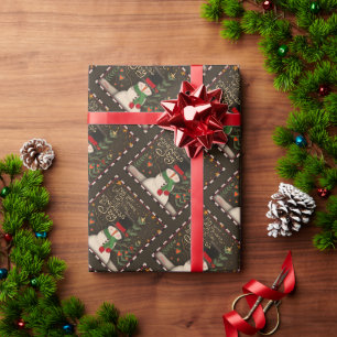 Niedliche Snowman Weihnachtsfreude Inspirivity Geschenkpapier
