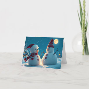 Niedliche Snowman Weihnachtskarte Dankeskarte