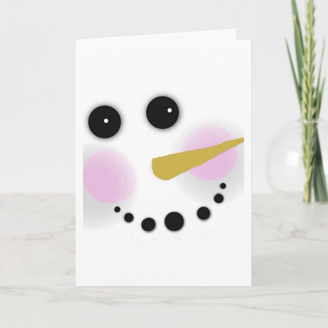 Niedliche Snowman Weihnachtskarte Feiertagskarte (Vorderseite)