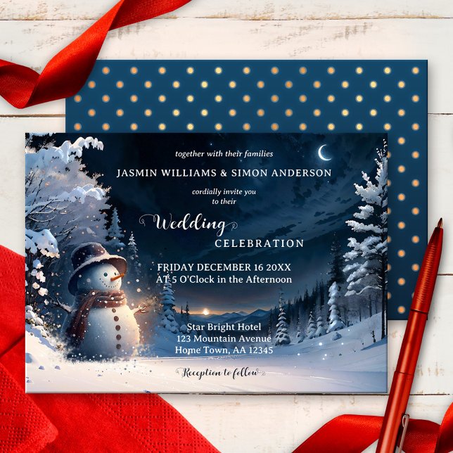 Niedliche Snowman Winter Wonderland Wedding Einladung (Von Creator hochgeladen)