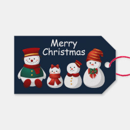 Niedliche Snowmen-Geschenketiketten Geschenkanhänger