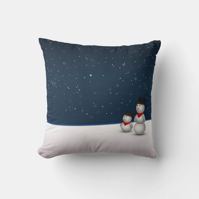 Niedliche Snowmenkonstellation Kissen (Vorderseite)