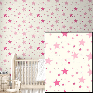 Niedliche Soft Light & Dark Pink Stars Tapete
