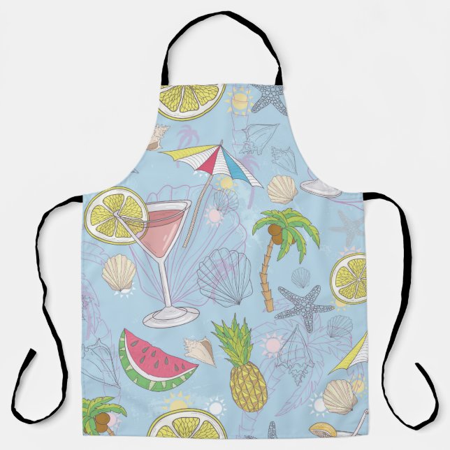 Niedliche Sommer-Illustrationsmuster mit Wassermel Schürze (Vorderseite)