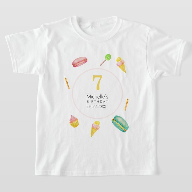 Niedliche Sommer Party Aquarellbilder T-Shirt (Ablage )